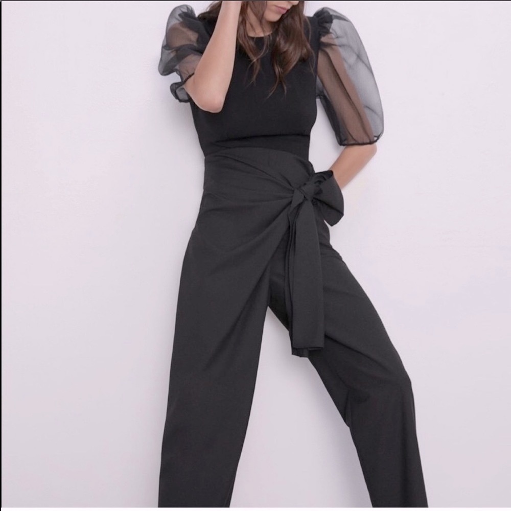 NWT Zara wrap pants with tie
